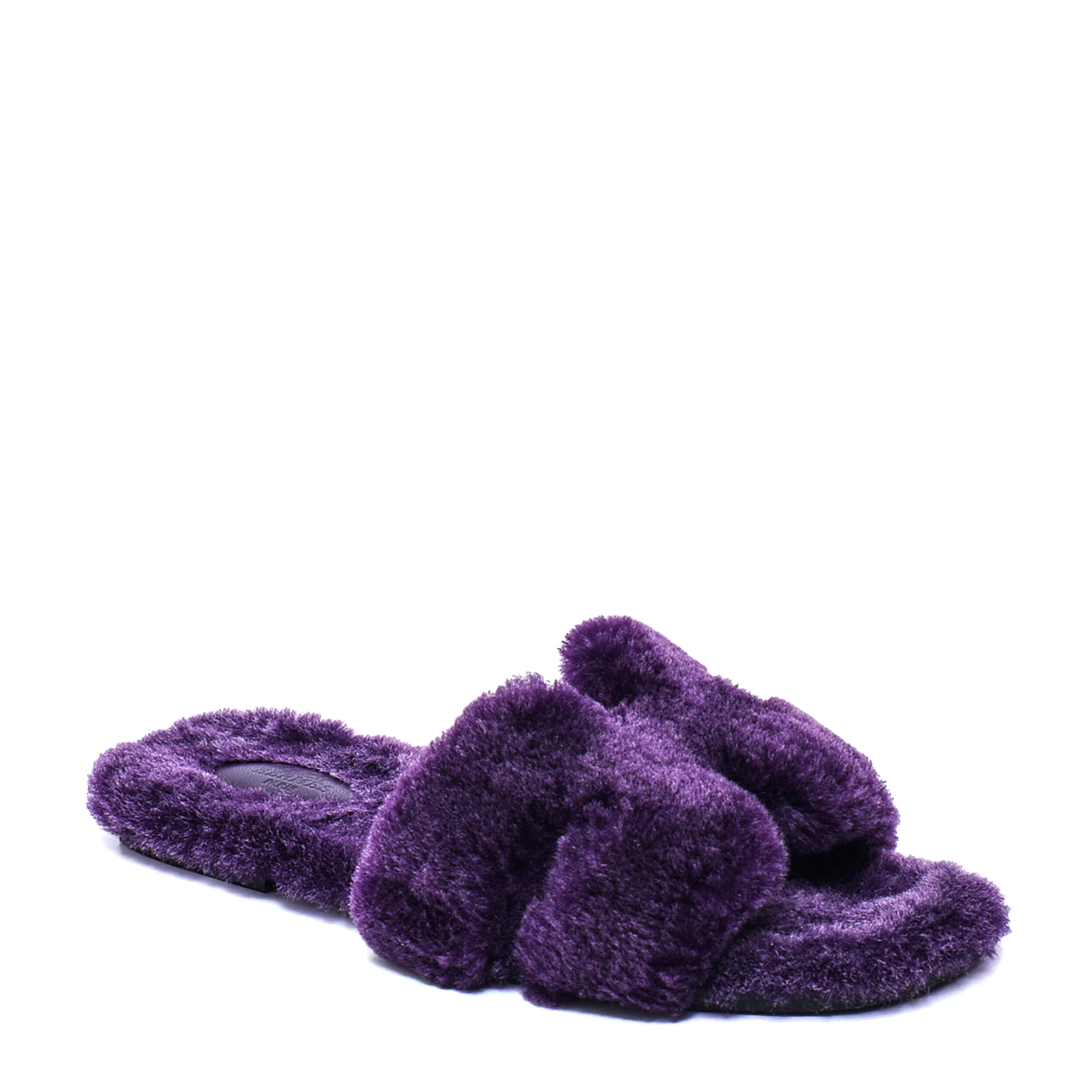 Hermes - Purple Fur Oran Sandals 